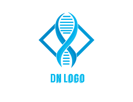 rhombus behind abstract DNA strand
