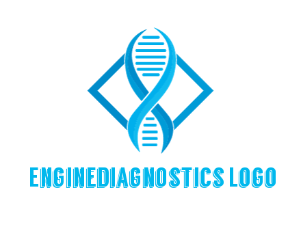 rhombus behind abstract DNA strand