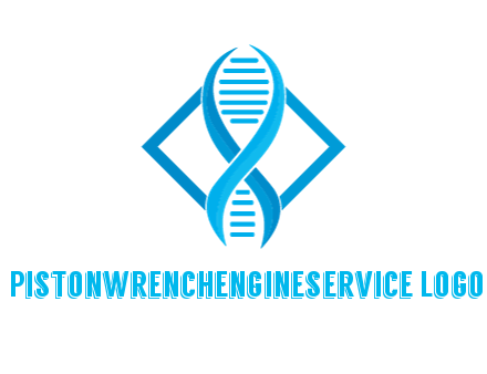 rhombus behind abstract DNA strand