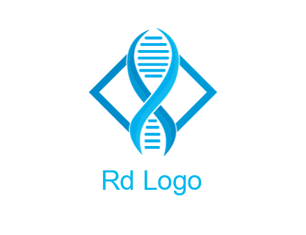 rhombus behind abstract DNA strand