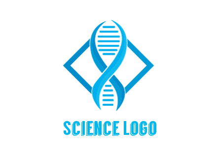 rhombus behind abstract DNA strand