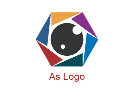 colorful triangles around circle forming lens