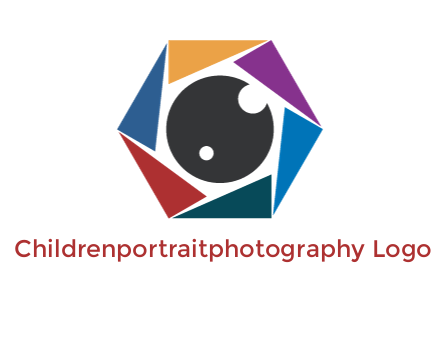 colorful triangles around circle forming lens