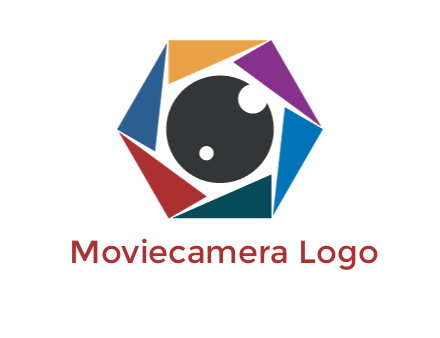 colorful triangles around circle forming lens