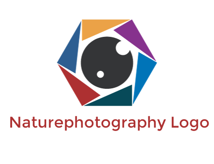 colorful triangles around circle forming lens