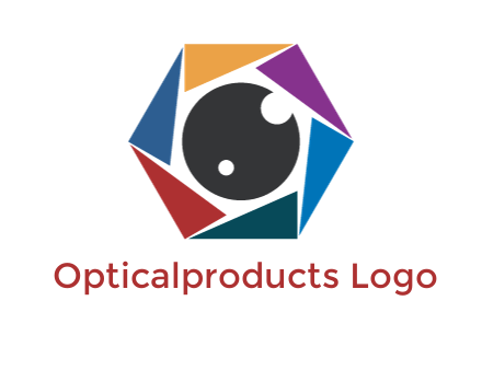 colorful triangles around circle forming lens