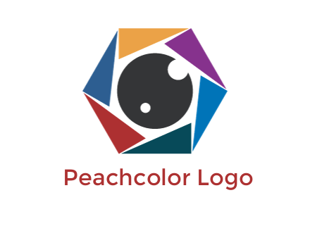 colorful triangles around circle forming lens