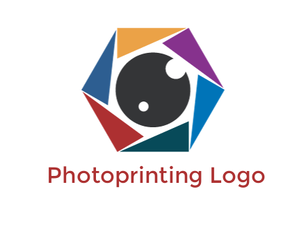 colorful triangles around circle forming lens