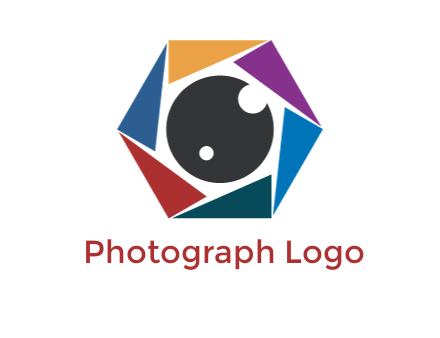 colorful triangles around circle forming lens