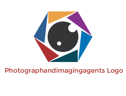 colorful triangles around circle forming lens