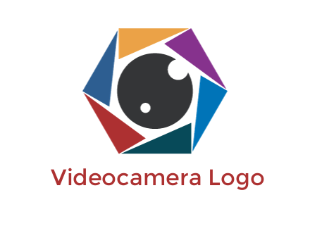 colorful triangles around circle forming lens