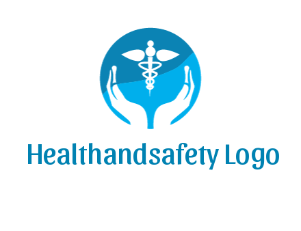 caduceus with negative spacing hands in circle 