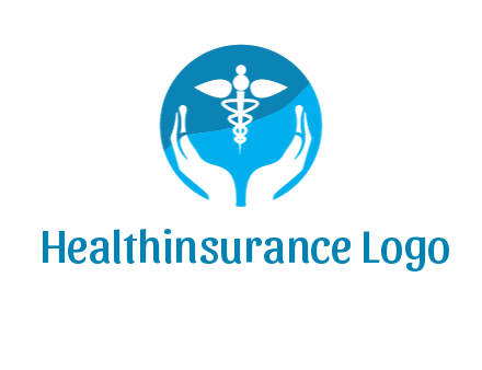 caduceus with negative spacing hands in circle 