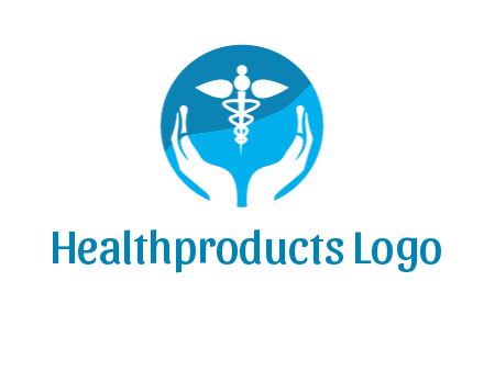 caduceus with negative spacing hands in circle 