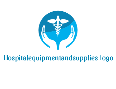 caduceus with negative spacing hands in circle 