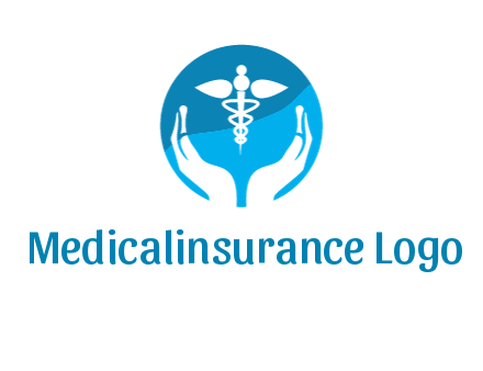 caduceus with negative spacing hands in circle 