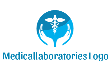 caduceus with negative spacing hands in circle 