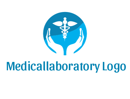 caduceus with negative spacing hands in circle 