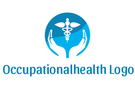 caduceus with negative spacing hands in circle 