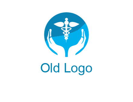 caduceus with negative spacing hands in circle 
