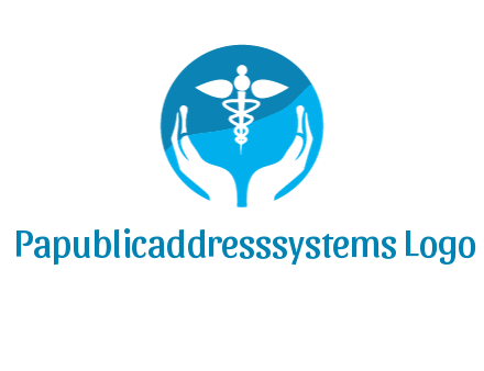caduceus with negative spacing hands in circle 