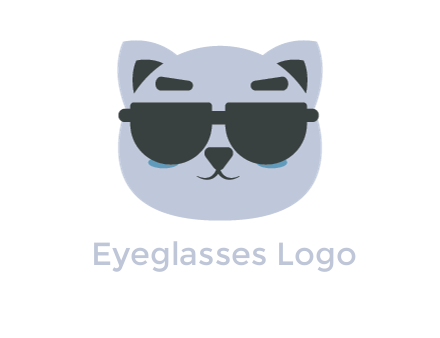 cat face wearing glasses