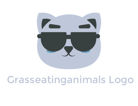 cat face wearing glasses