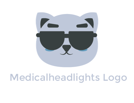 cat face wearing glasses