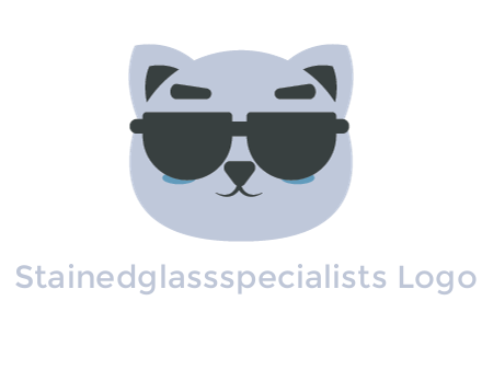 cat face wearing glasses