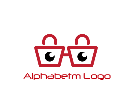 shopping bags with circles forming glasses