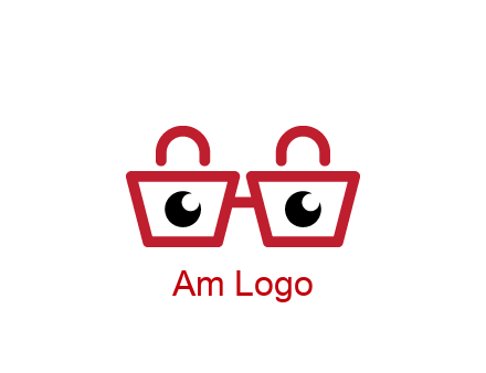 shopping bags with circles forming glasses