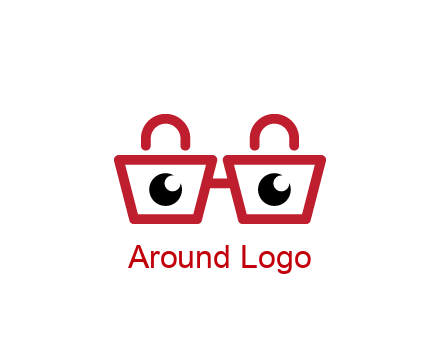 shopping bags with circles forming glasses