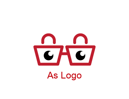 shopping bags with circles forming glasses