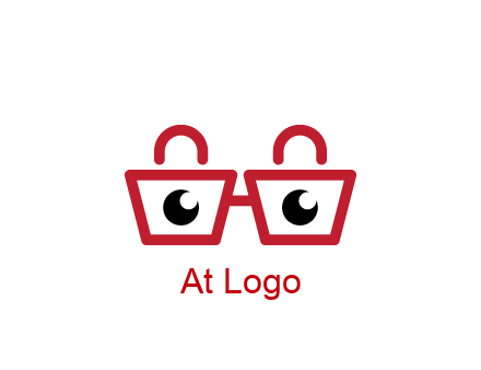 shopping bags with circles forming glasses