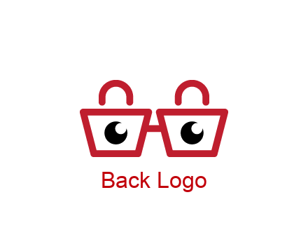 shopping bags with circles forming glasses