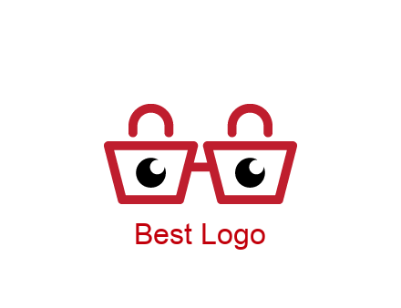 shopping bags with circles forming glasses