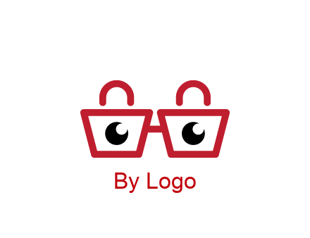 shopping bags with circles forming glasses