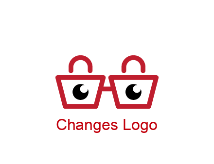 shopping bags with circles forming glasses
