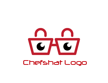 shopping bags with circles forming glasses