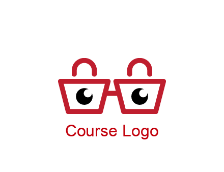 shopping bags with circles forming glasses