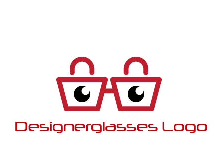 shopping bags with circles forming glasses