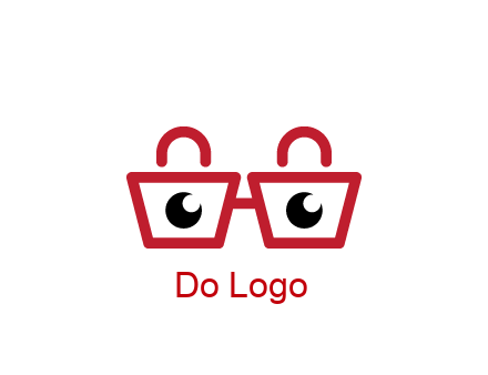 shopping bags with circles forming glasses