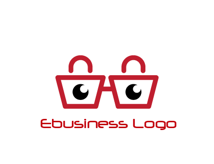 shopping bags with circles forming glasses