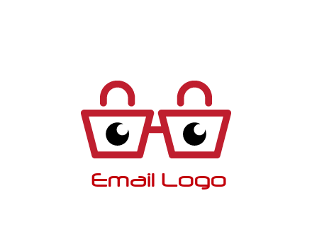 shopping bags with circles forming glasses