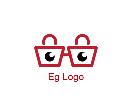 shopping bags with circles forming glasses