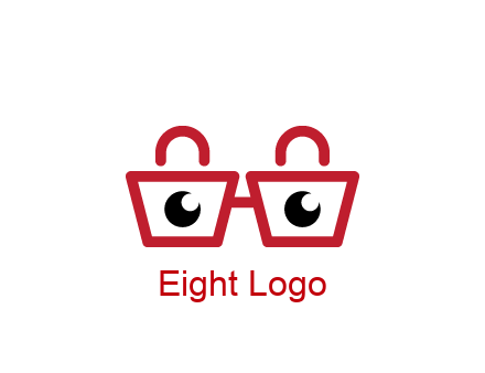 shopping bags with circles forming glasses