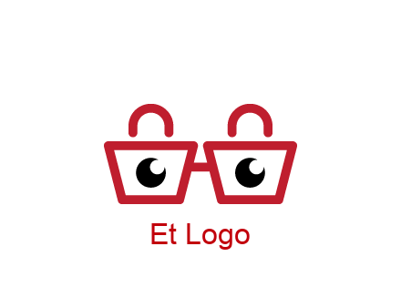 shopping bags with circles forming glasses