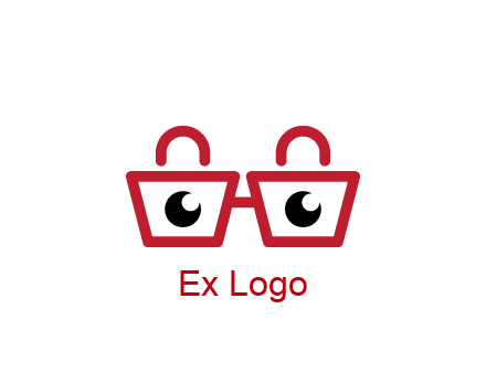 shopping bags with circles forming glasses