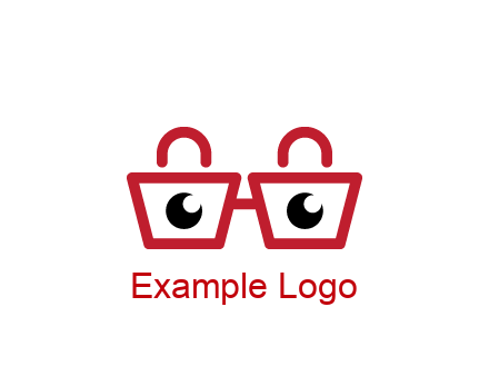 shopping bags with circles forming glasses