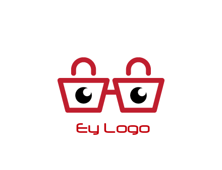 shopping bags with circles forming glasses